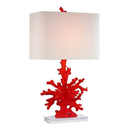 Red Coral 28'' High 1-Light Table Lamp - Red